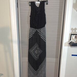 AB Studio Casual Black and Gray Halter Dress